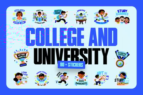 College and University Stickers - Graphics