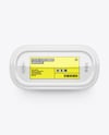 Glossy Plastic Food Container in Paper Sleeve Mockup
