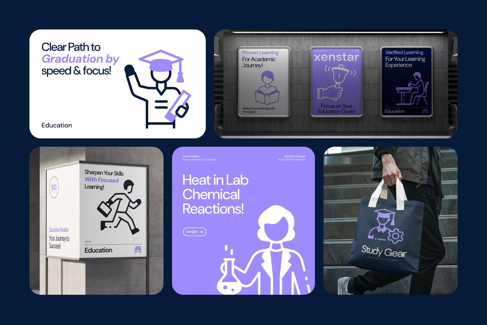 School Education Icons Set