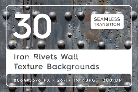 30 Iron Rivets Wall Texture Backgrounds - Textures