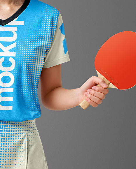 Woman Wearing Table Tennis Uniform Mockup