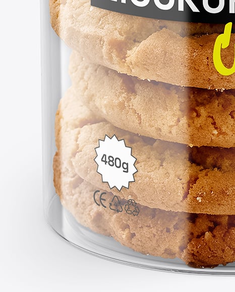 Clear Plastic Tube with Cookies Mockup