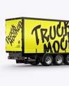 Semi Trailer Truck Mockup - Back Half Side View
