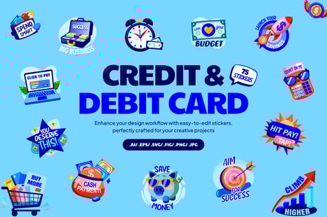Credit and Debit Card Stickers - Graphics