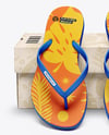 Flip Flops with Box Mockup