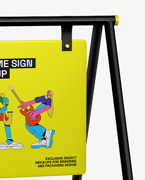 A-Frame Sign Mockup - Half Side view