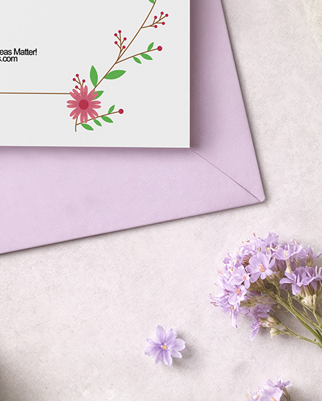 Greeting Card on Envelope Mockup