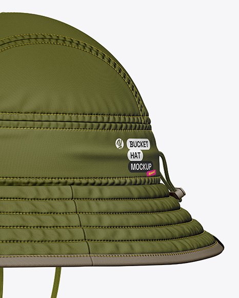 Twill Bucket Hat Mockup - Side View