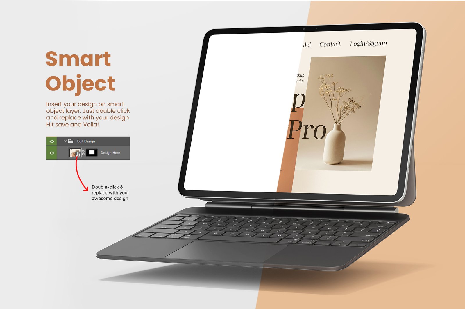 iPad Pro 13 Inch with Magic Keyboard PSD Mockup Pack