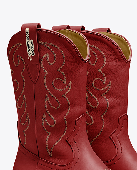 Cowboy Boots on Shoe Box Mockup