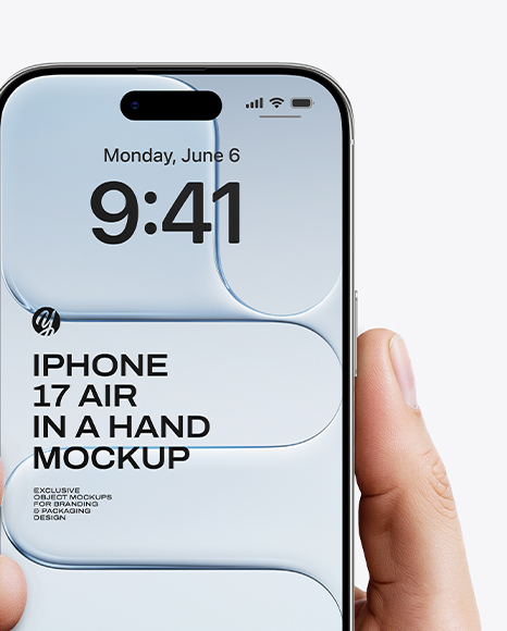iPhone 17 Air Cloud White in a Hand Mockup