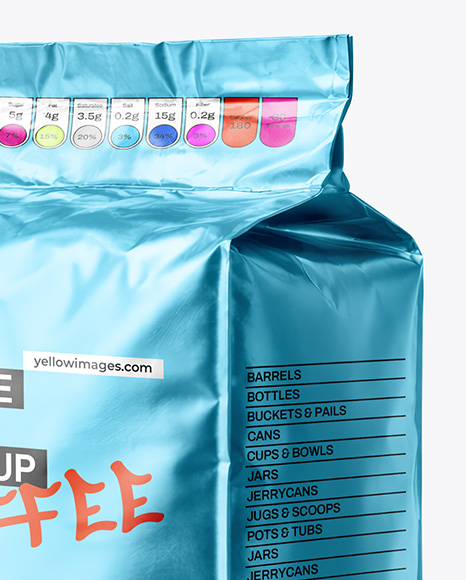 Metallic Coffee Bag Mockup