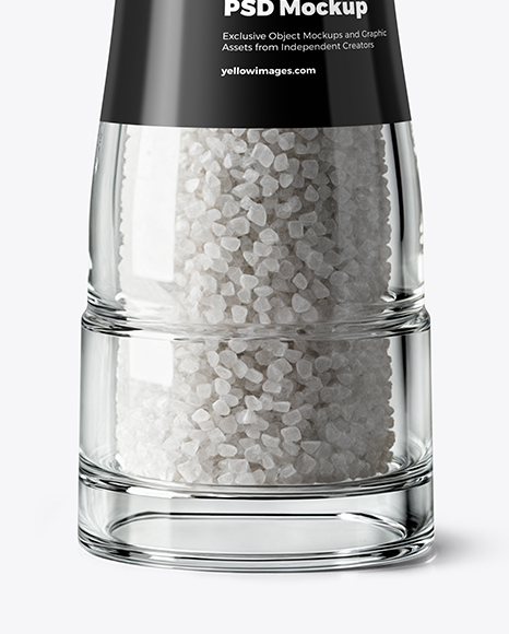 Coarse Sea Salt Jar with Grinder Mockup
