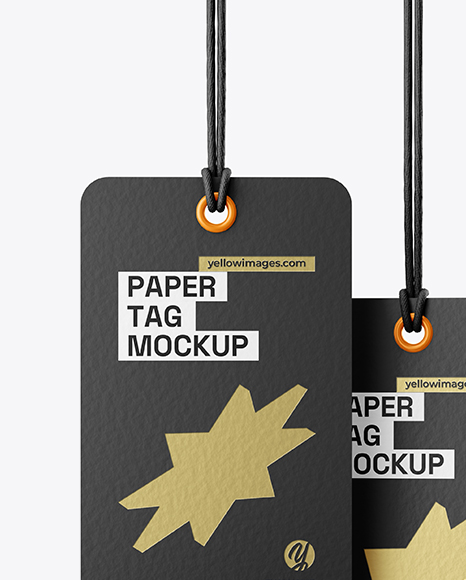 Two Paper Clothing Tags Mockup