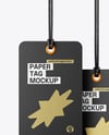Two Paper Clothing Tags Mockup