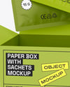 Paper Box With Sachets Mockup