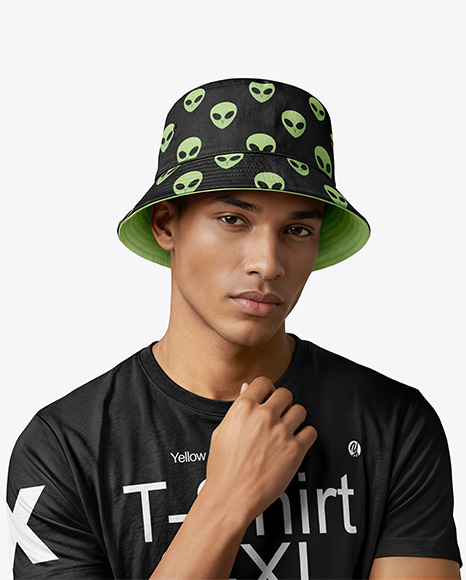 A Man Wearing a Bucket Hat Mockup