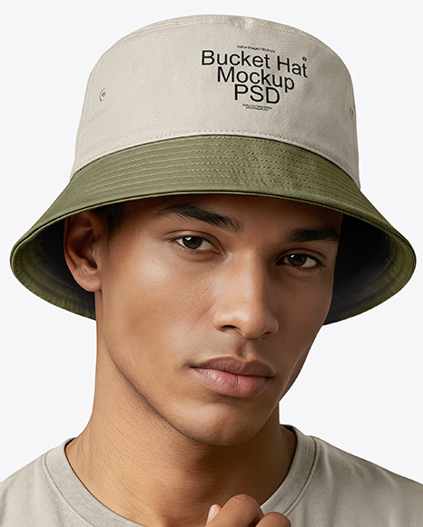 A Man Wearing a Bucket Hat Mockup
