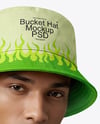 A Man Wearing a Bucket Hat Mockup