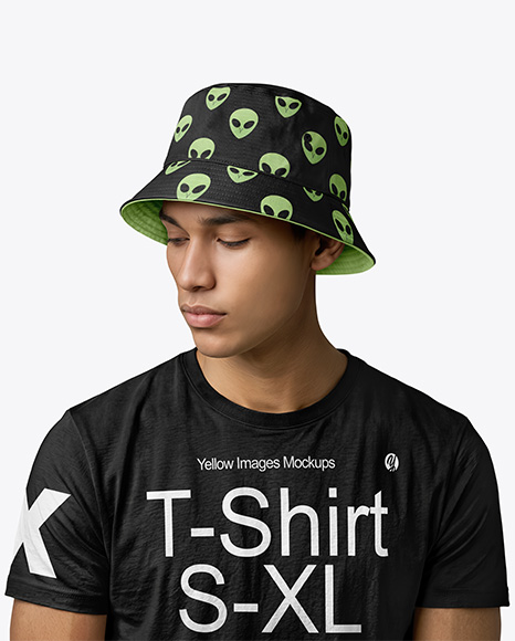 A Man Wearing a Bucket Hat Mockup
