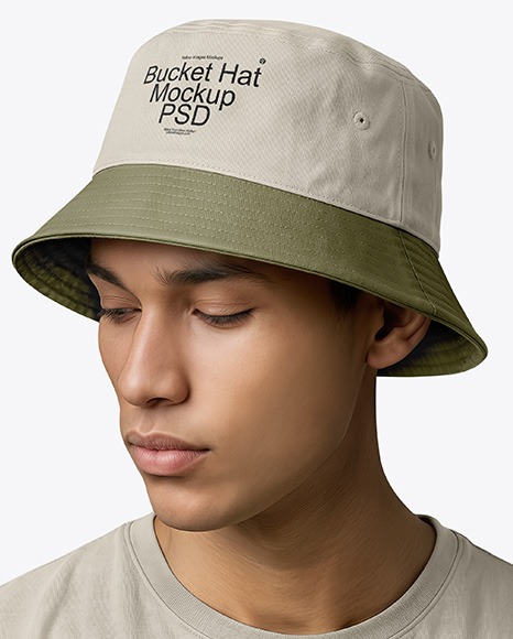 A Man Wearing a Bucket Hat Mockup