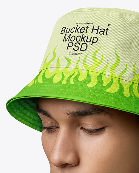 A Man Wearing a Bucket Hat Mockup