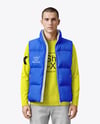 A Man Wearing a Puffer Vest Mockup