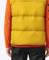 A Man Wearing a Puffer Vest Mockup