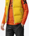 A Man Wearing a Puffer Vest Mockup