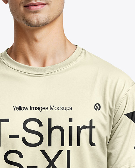 A Young Man and a Young Woman Wearing T-shirts and Jeans Mockup