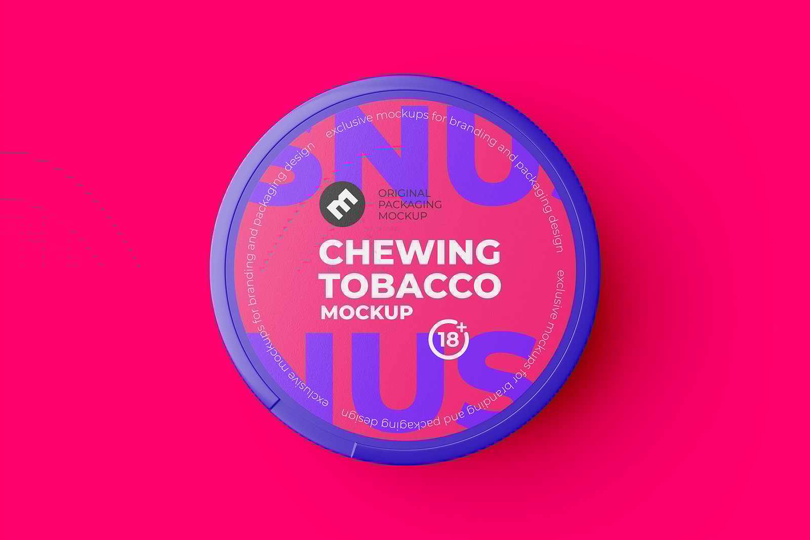 Snus Chewing Tobacco Can Mockup. Top view. With One Lock