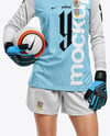 Female Soccer Goalkeeper Wearing Long Sleeve Jersey Mockup
