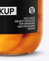Clear Glass Jar filled Canned Peach Mockup