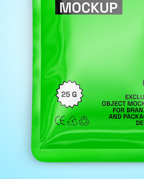 Glossy Sachet Mockup