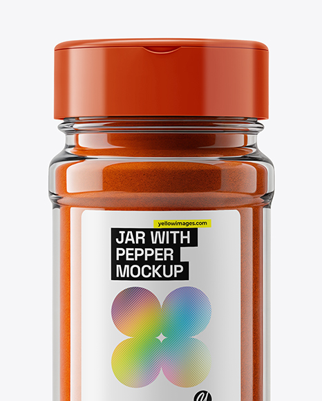 Glass Jar with Chili Powder Mockup