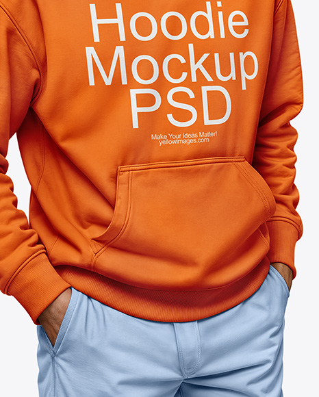 Black Man Wearing a Hoodie and Sunglasses Mockup