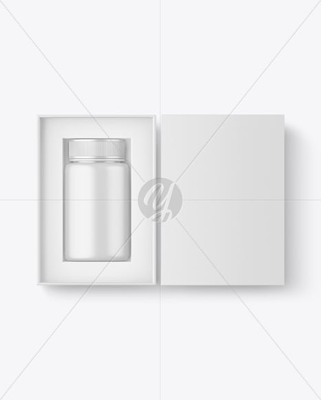 Pills Bottle in a Box Mockup
