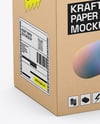 Kraft Paper Box Mockup – Half Side View (High-Angle Shot)