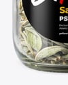 Glass Jar with Sage Herb Mockup