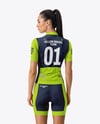 Woman Wearing Cycling Jersey and Bib Shorts Mockup