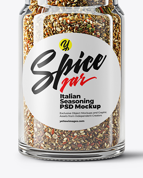 Glass Jar with Herbes de Provence Mockup