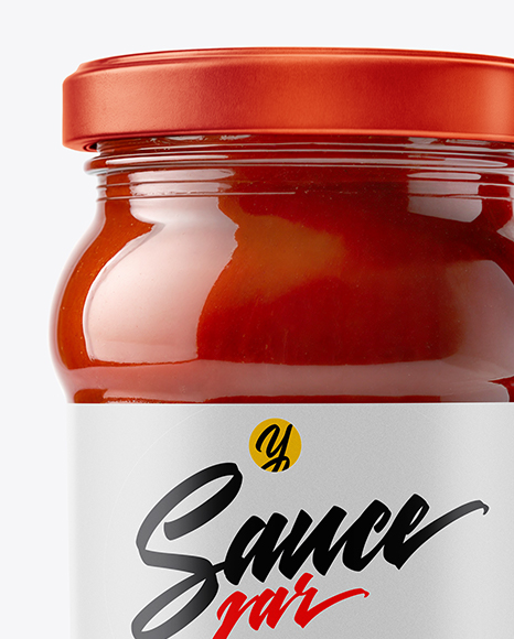 Glass Jar with Tomato Paste Mockup