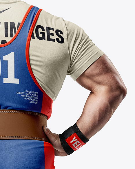 Man Wearing Weightlifing Suit Mockup