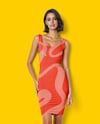 Woman Wearing Tight Dress Mockup