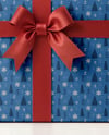 Gift Box with Christmas Tree on Background Mockup