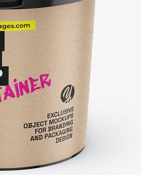 Glossy Plastic Bucket with Handle Mockup
