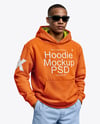 Black Man Wearing a Hoodie and Sunglasses Mockup