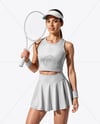 Woman Wearing Tennis Uniform Mockup
