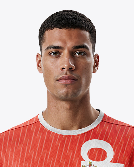 Man Wearing Full Volleyball Kit with Ball Mockup