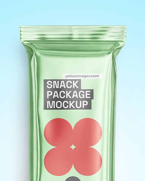 Glossy Metallic Snack Package Mockup